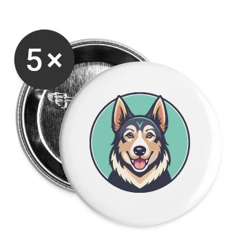 Slovak Cuvac Dog Breed Cartoon Kawaii Clipart Pet - Buttons large 2.2''/56 mm (5-pack) - white - Front