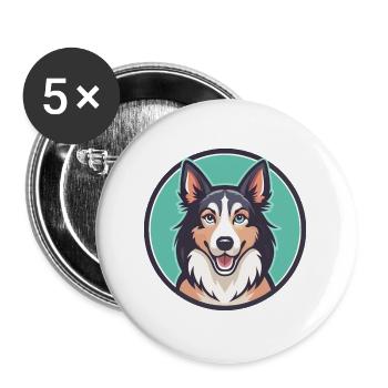Slovensky Kopov Hunderasse Cartoon Kawaii Clipart - Buttons groß 56 mm (5er Pack) - Weiß - Vorne