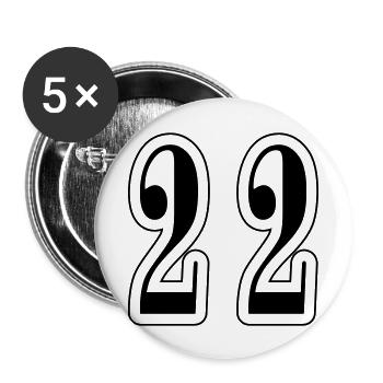 22 Number symbol - Buttons large 2.2''/56 mm (5-pack) - white - Front