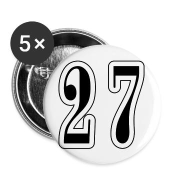27 Number symbol - Buttons large 2.2''/56 mm (5-pack) - white - Front
