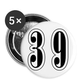 39 Number symbol - Buttons large 2.2''/56 mm (5-pack) - white - Front