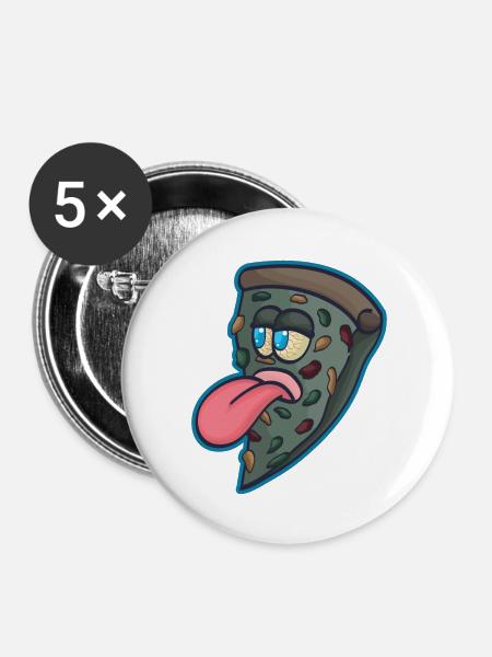 Pizzastück Pizzeria - Buttons groß 56 mm (5er Pack) - Weiß