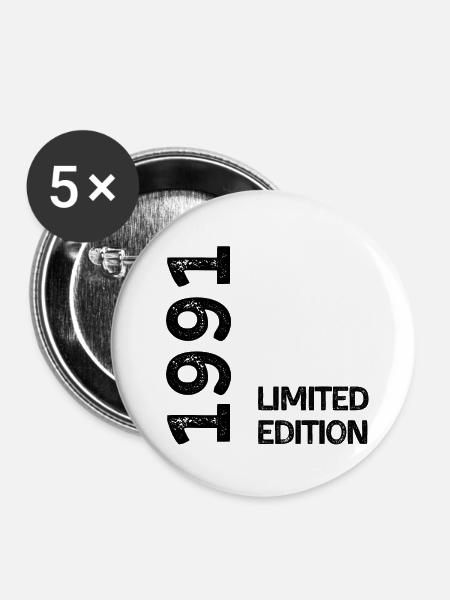 1991 Limitierte Auflage - Buttons groß 56 mm (5er Pack) - Weiß