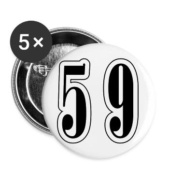 59 Number Symbol - Buttons large 2.2''/56 mm (5-pack) - white - Front