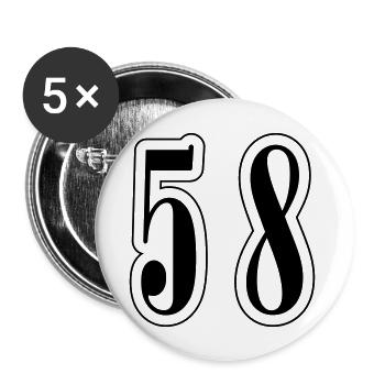 58 Symbole numérique - Lot de 5 grands badges (56 mm) - blanc - Devant
