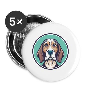 Jugoslawische Windhund Rasse Karikatur Kawaii Clipart - Buttons groß 56 mm (5er Pack) - Weiß - Vorne