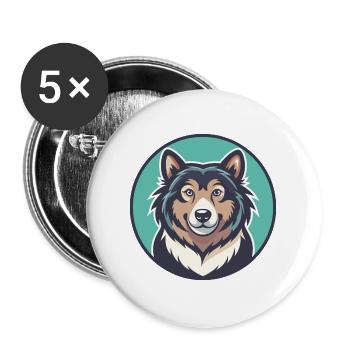 Tahltan Bear Dog Breed Cartoon Kawaii Clipart Pet - Buttons large 2.2''/56 mm (5-pack) - white - Front