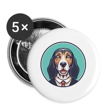 Transylvanian Hound Dog Breed Funny Cartoon Kawaii - Buttons large 2.2''/56 mm (5-pack) - white - Front
