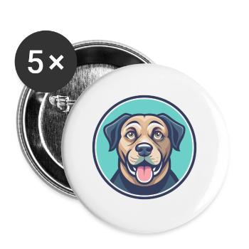 Tosa Hunderasse Cartoon Kawaii Clipart Illustration - Buttons groß 56 mm (5er Pack) - Weiß - Vorne