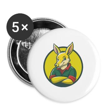 Aardvark Mignon Kawaii Dessin animé Clipart Animal de compagnie - Lot de 5 grands badges (56 mm) - blanc - Devant