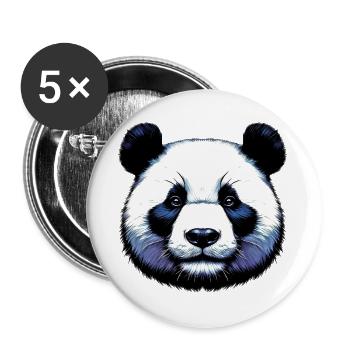 Panda - Buttons groß 56 mm (5er Pack) - Weiß - Vorne