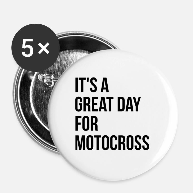 Motocross - Buttons large 2.2''/56 mm (5-pack) - white