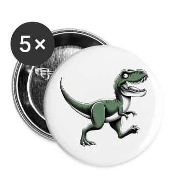 Velociraptor dynosaure Trex - Lot de 5 grands badges (56 mm) - blanc - Devant