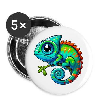 Chameleon - Buttons large 2.2''/56 mm (5-pack) - white - Front