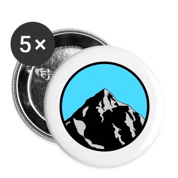 montagne - Lot de 5 grands badges (56 mm) - blanc - Devant