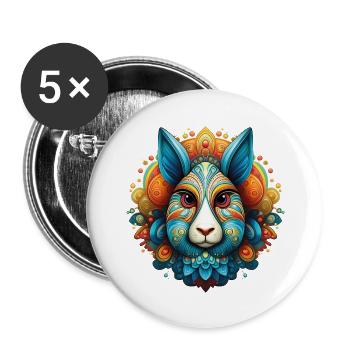 The Rabbit - Buttons large 2.2''/56 mm (5-pack) - white - Front