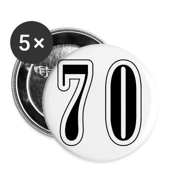 70 Number Symbol - Buttons large 2.2''/56 mm (5-pack) - white - Front