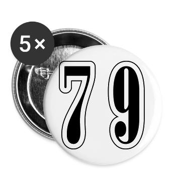 79 Zahl Symbol - Buttons groß 56 mm (5er Pack) - Weiß - Vorne