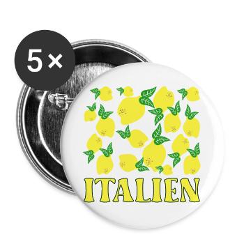 ITALIEN ZITRONEN LIMONEN - Buttons groß 56 mm (5er Pack) - Weiß - Vorne