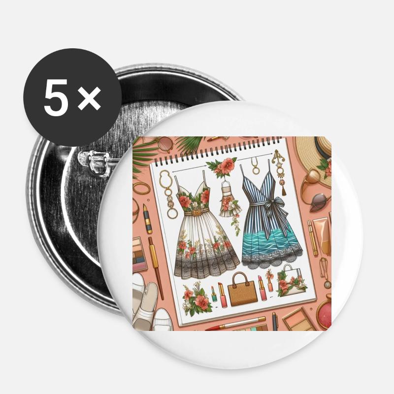 Designing. - Buttons large 2.2''/56 mm (5-pack) - white