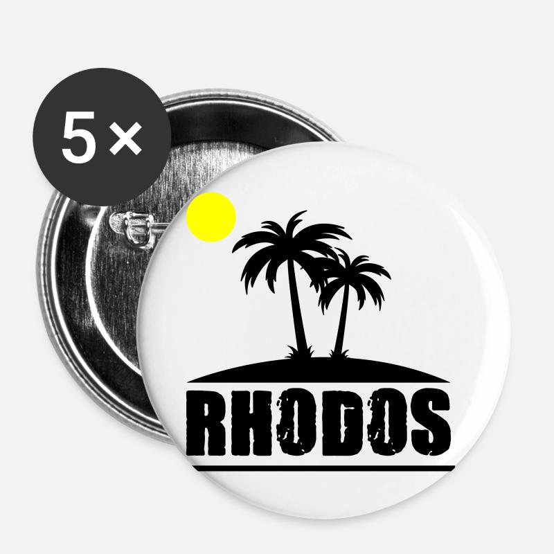 rhodos - Buttons groß 56 mm (5er Pack) - Weiß