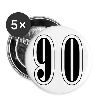 90 Number Symbol - Buttons large 2.2''/56 mm (5-pack) - white - Front