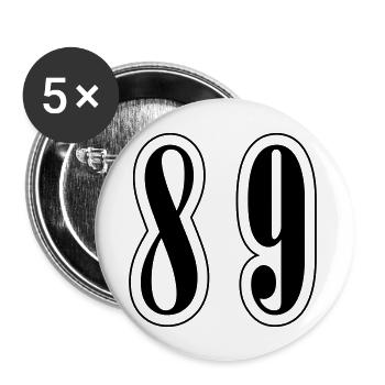 89 Number Symbol - Buttons large 2.2''/56 mm (5-pack) - white - Front