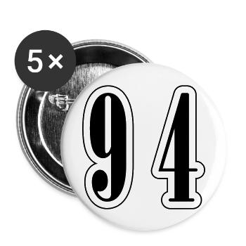94 Number Symbol - Buttons large 2.2''/56 mm (5-pack) - white - Front