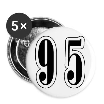 Symbole du chiffre 95 - Lot de 5 grands badges (56 mm) - blanc - Devant