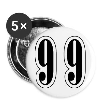 99 Symbole numérique - Lot de 5 grands badges (56 mm) - blanc - Devant