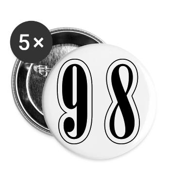 98 Symbole numérique - Lot de 5 grands badges (56 mm) - blanc - Devant
