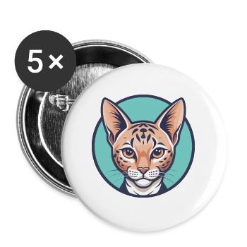 Ocicat Chat Race Dessin Animé Kawaii Animal Animal Pet - Lot de 5 grands badges (56 mm) - blanc - Devant
