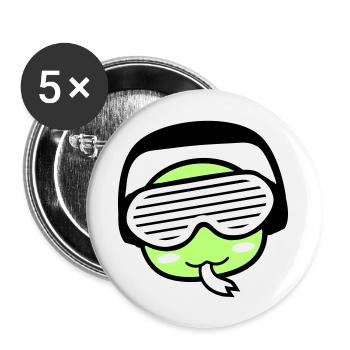 Coole DJ Schlange Gesicht Tier Kopf Musik Party - Lot de 5 grands badges (56 mm) - blanc - Devant