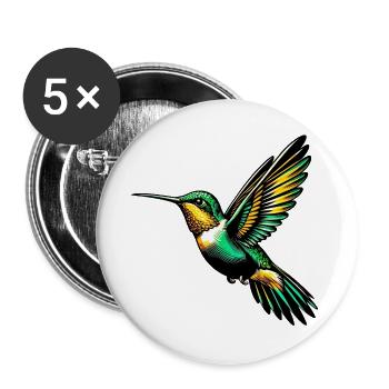 Hummingbird - Buttons large 2.2''/56 mm (5-pack) - white - Front