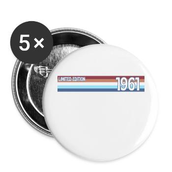 rétro 1961 limited edition - Lot de 5 grands badges (56 mm) - blanc - Devant