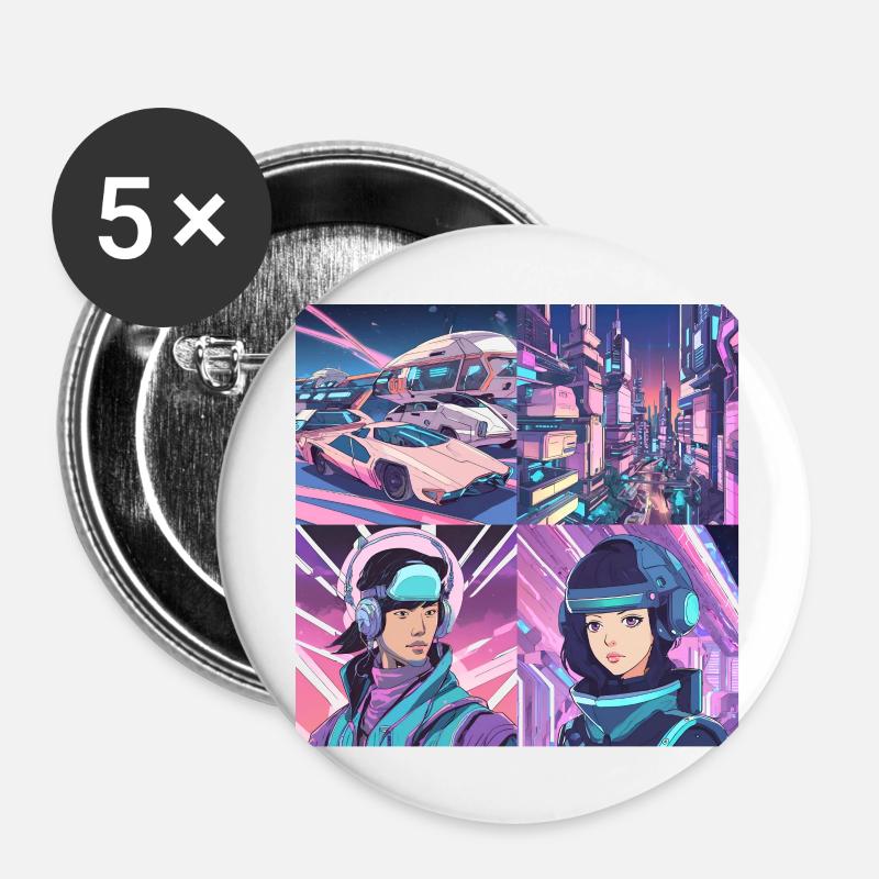 Future Space - Buttons large 2.2''/56 mm (5-pack) - white