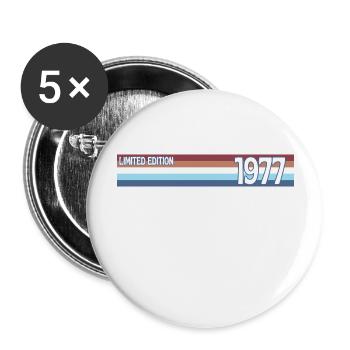 Retro 1977 Limited Edition - Buttons large 2.2''/56 mm (5-pack) - white - Front