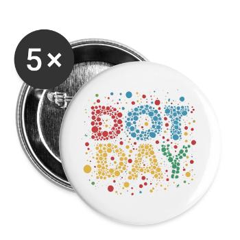DOT-TAG - Buttons groß 56 mm (5er Pack) - Weiß - Vorne