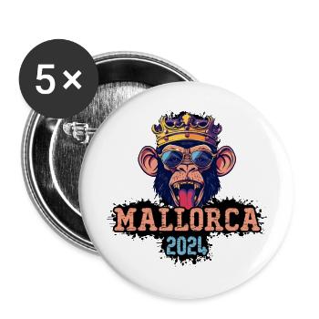 Mallorca 2024 Party Monkey - Buttons large 2.2''/56 mm (5-pack) - white - Front
