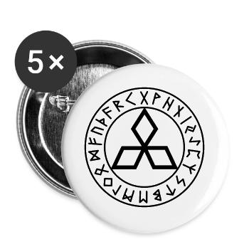 Isländisches Trizepssiegel: Runen der Befreiung - Buttons groß 56 mm (5er Pack) - Weiß - Vorne