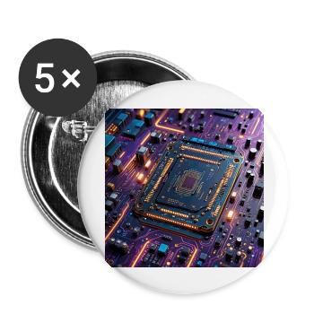 Microchip Colored - Buttons groß 56 mm (5er Pack) - Weiß - Vorne