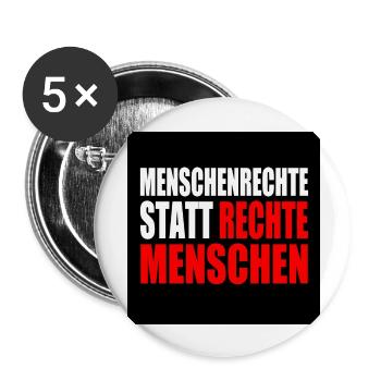 Human rights instead of right-wing people - Buttons large 2.2''/56 mm (5-pack) - white - Front