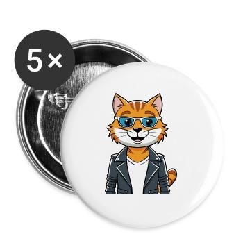 Lunettes de soleil Sibérien Funny Cartoon Kawaii Jacket - Lot de 5 grands badges (56 mm) - blanc - Devant