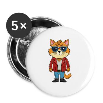 Himalayan Funny Cartoon Kawaii Jacket Sunglasses - Buttons large 2.2''/56 mm (5-pack) - white - Front