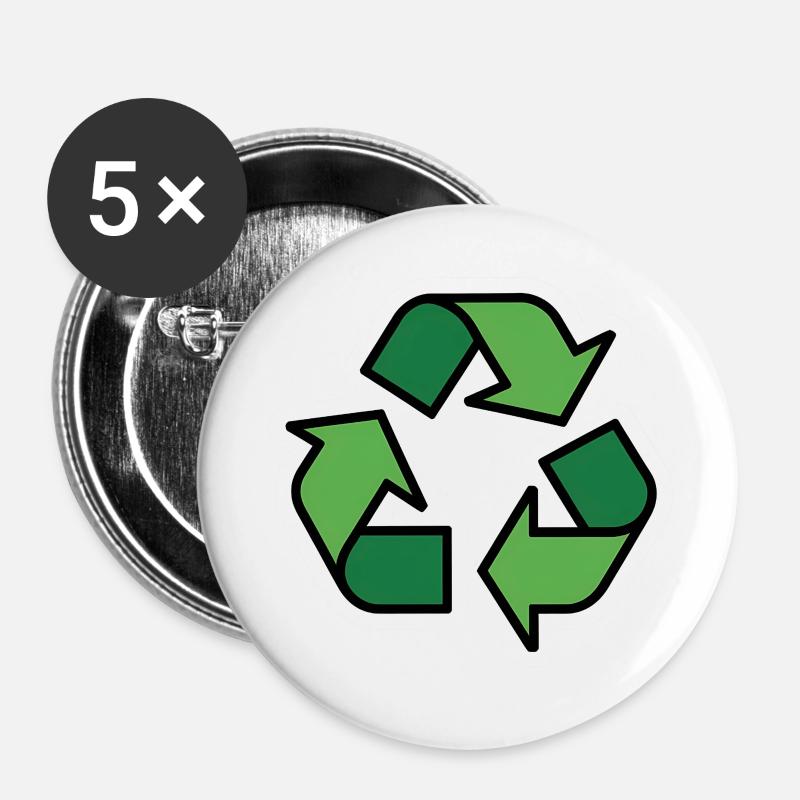 Recycling - Buttons large 2.2''/56 mm (5-pack) - white