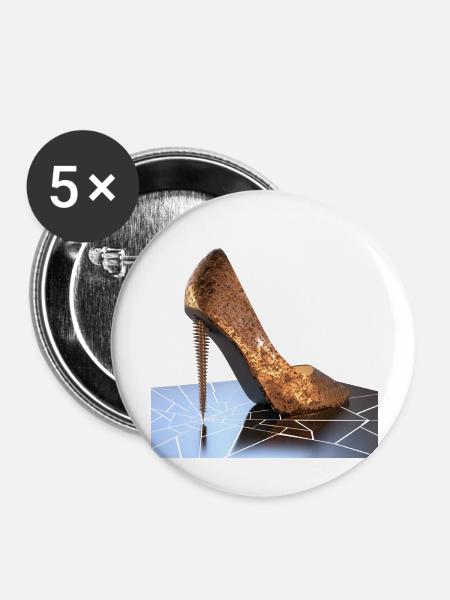 HighHeels aus metall - Buttons groß 56 mm (5er Pack) - Weiß
