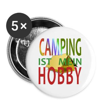 CAMPEN IST GENAU MEIN HOBBY - Buttons groß 56 mm (5er Pack) - Weiß - Vorne