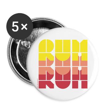 Rum Love Design in Neon Pink Rot - Buttons groß 56 mm (5er Pack) - Weiß - Vorne