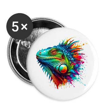 Iguana - Buttons large 2.2''/56 mm (5-pack) - white - Front