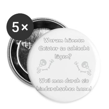 « Flachwitz Parade Ghosts » - Lot de 5 grands badges (56 mm) - blanc - Devant